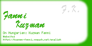 fanni kuzman business card